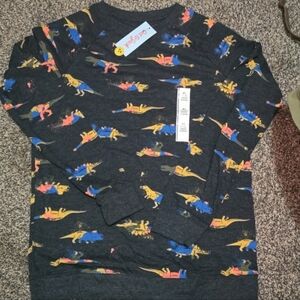 NWT CAT & JACK BOYS DINOSAUR LS TSHIRT SZ XL/16